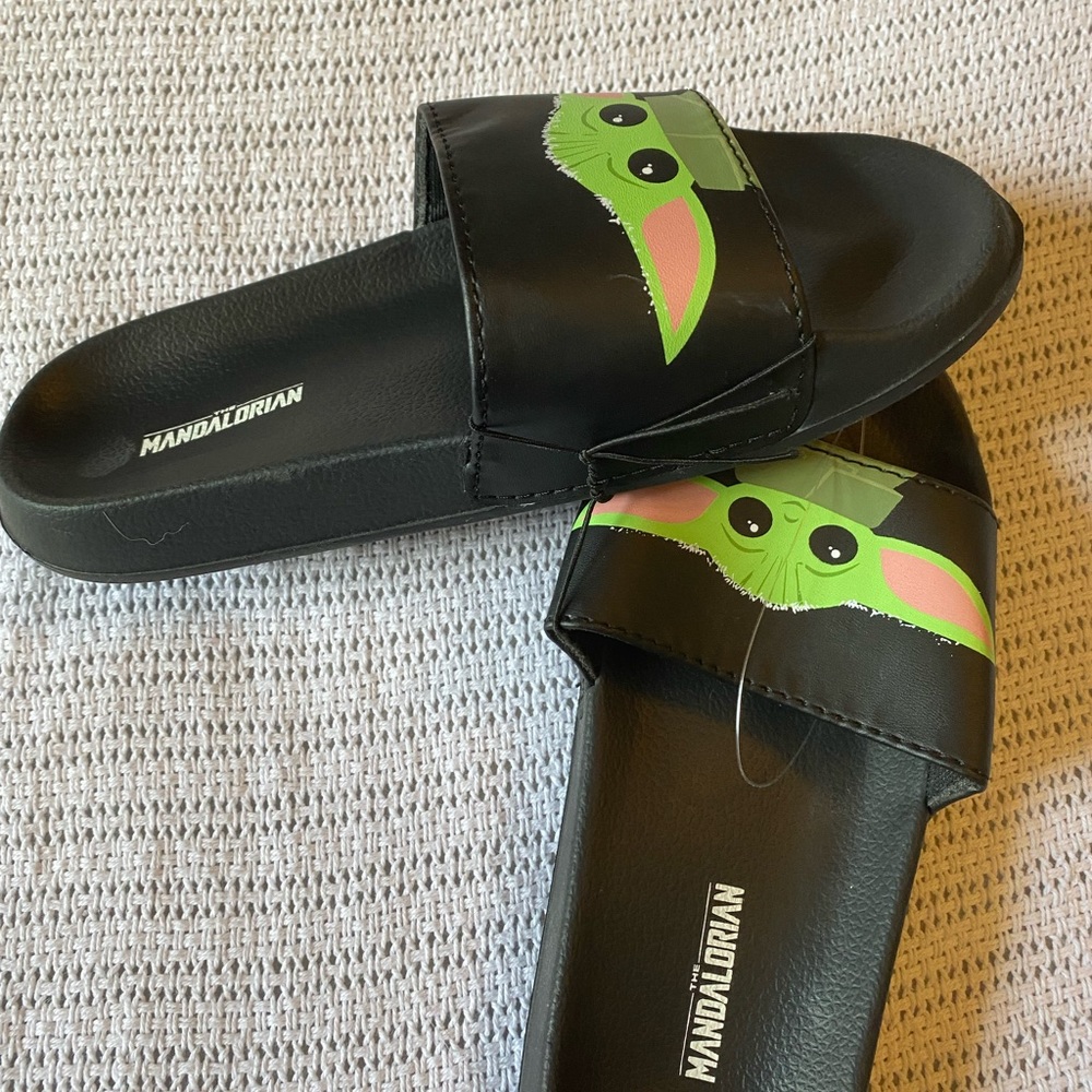 Youth size 3 Baby Yoda slides. New never worn